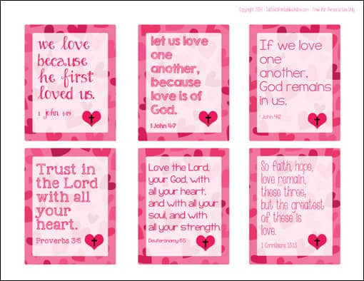 printable cards for St. Valentine's Day