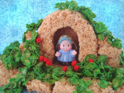 Our Lady of Lourdes Rice Krispie Grotto