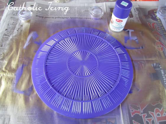 spray paint plate purple