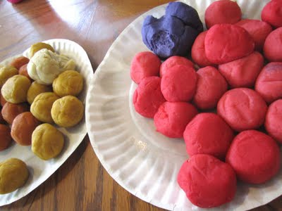 Edible Colored Play-Doh Balls