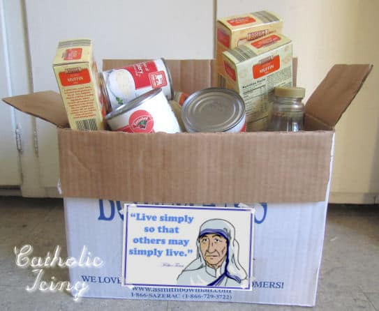 Mother Theresa food bank box