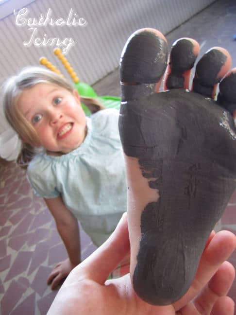 Gray Painted Footprints