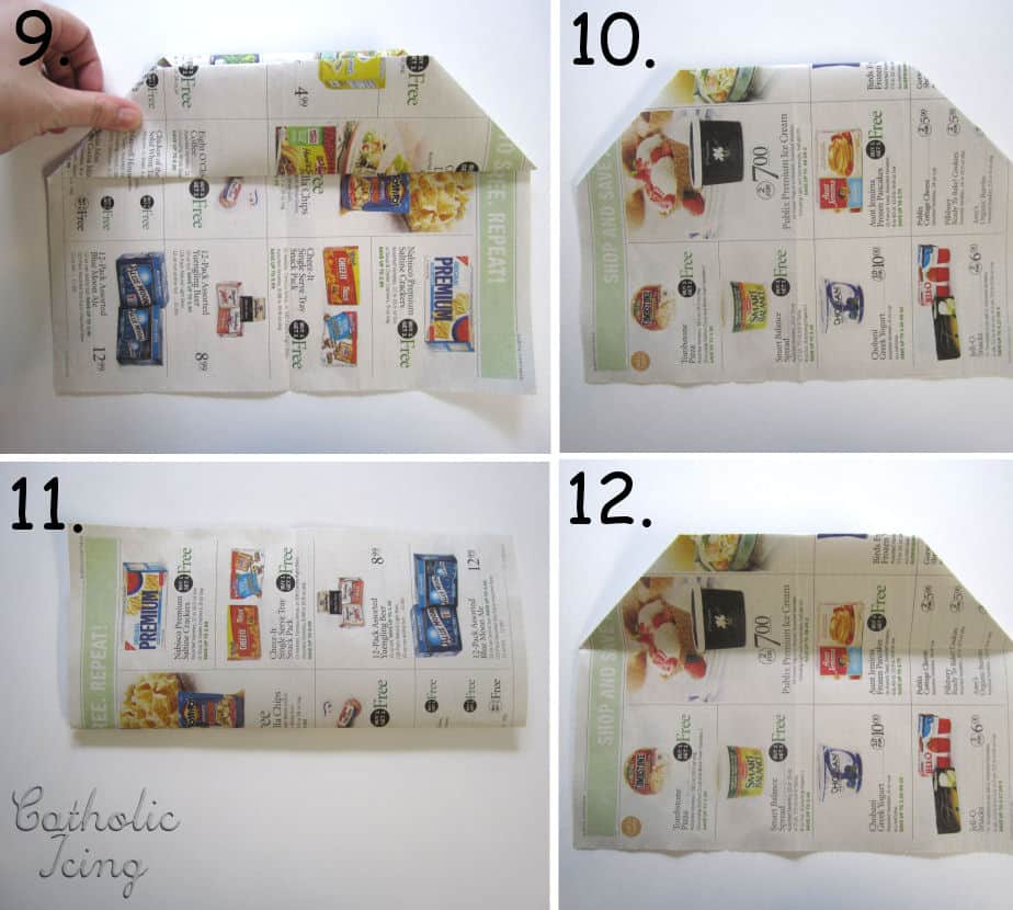 Newspaper Folding Steps 9-12
