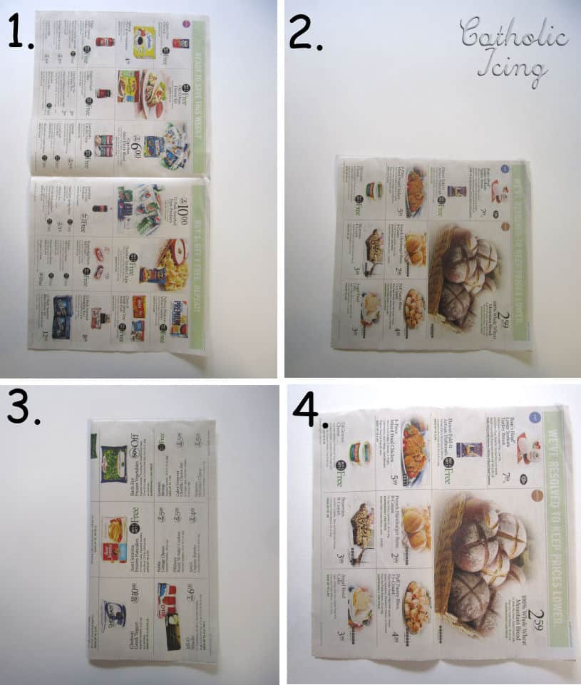 Newspaper Folding Steps 1-4
