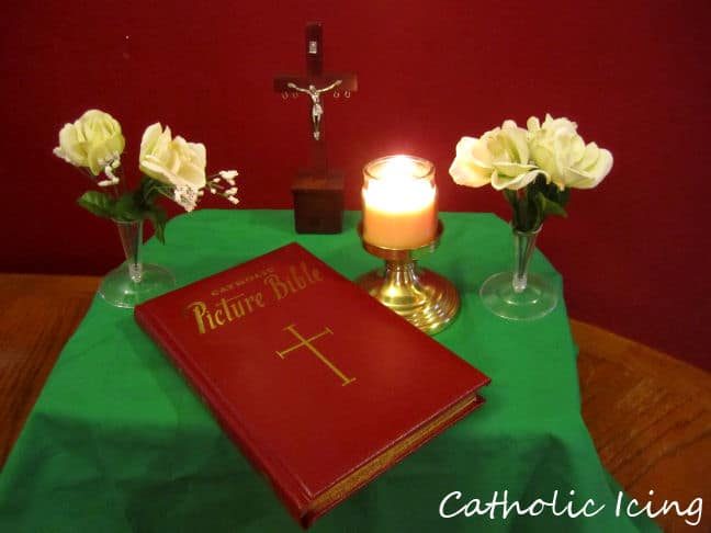 prayer table for catholic preschool