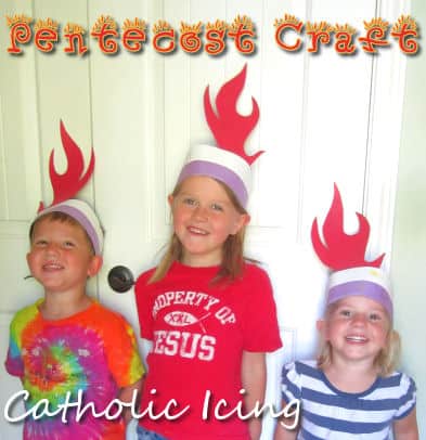 penetcost flaming tongue hats craft for kids
