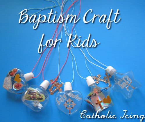 baptism craft- holy water bottle necklace