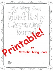 freebie- first holy communion journal cover