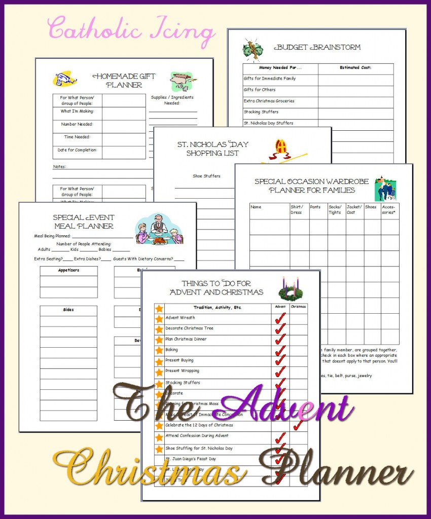 Advent and Christmas printable planning pages
