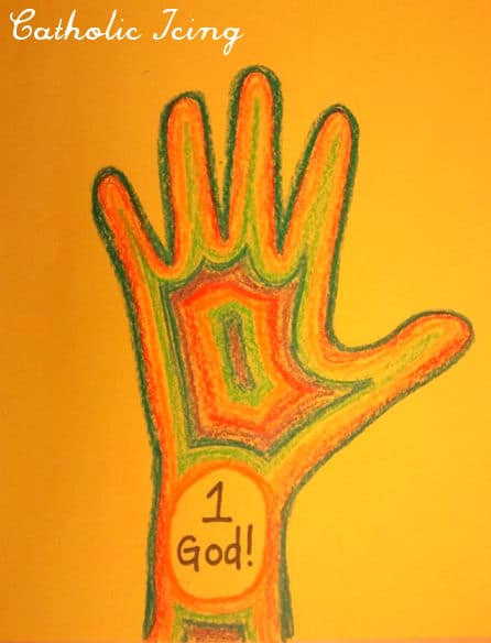 i believe in 1 God handprint craft