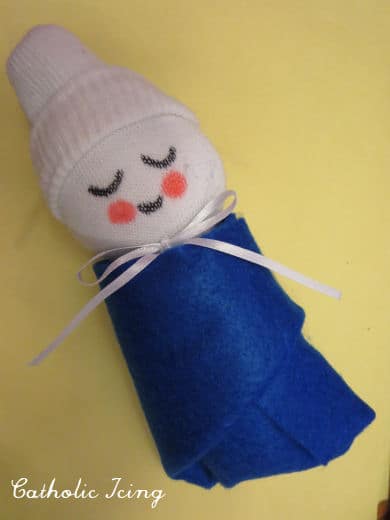 sock baby jesus craft for kids