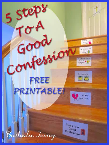 five steps to a good confession- free printable for kids