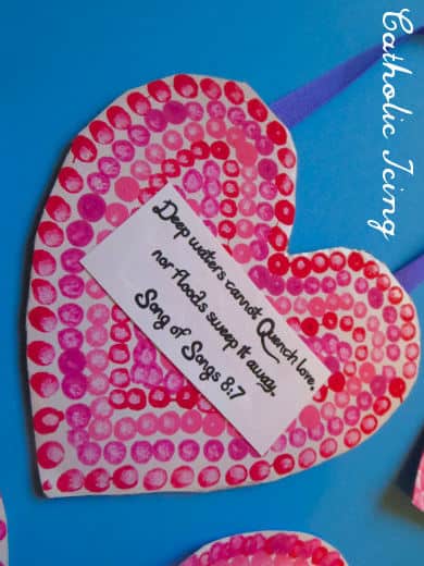 scripture valentine craft- paint heart with bible verse