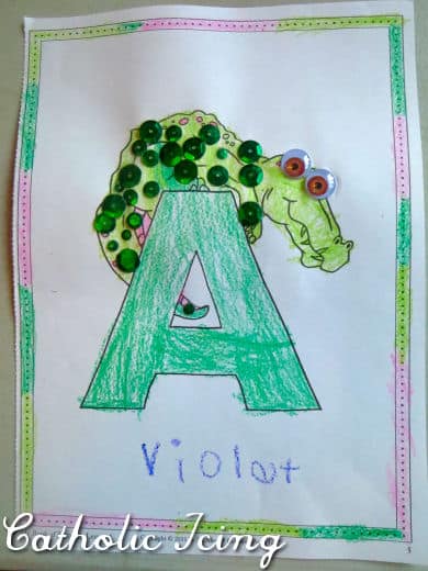 all about reading pre school craft- letter a