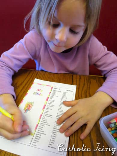 coloring a bible bookmark