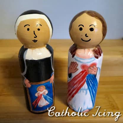 saint faustina and divine mercy printable peg doll