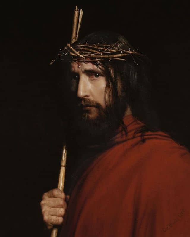 christ with staff and thorns- carl bloch