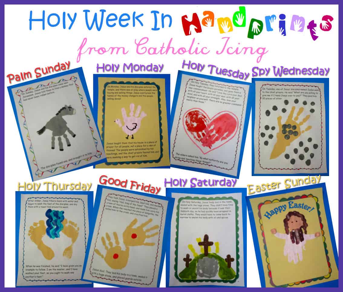 Holy Week in handprints book for kids